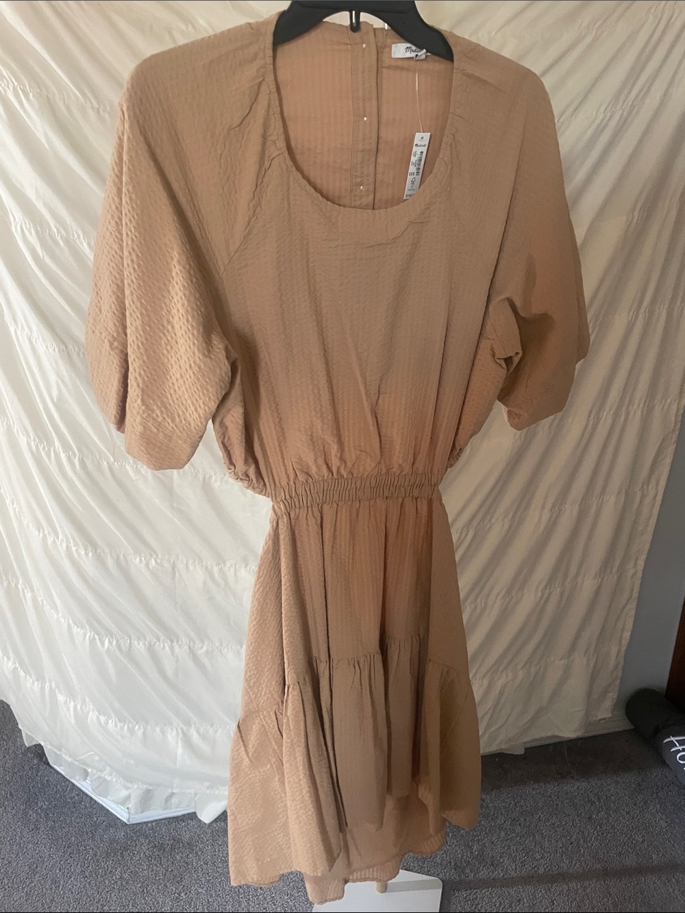 Madewell Tan Textured Mini Dress